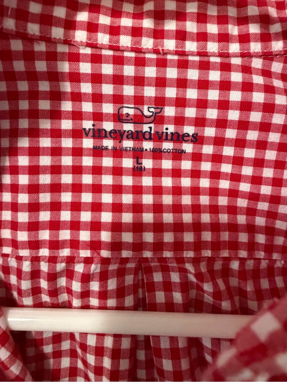 Boys*Vineyard Vines Red and Maroon Gingham Button-Down Shirts - Picture 4 of 7